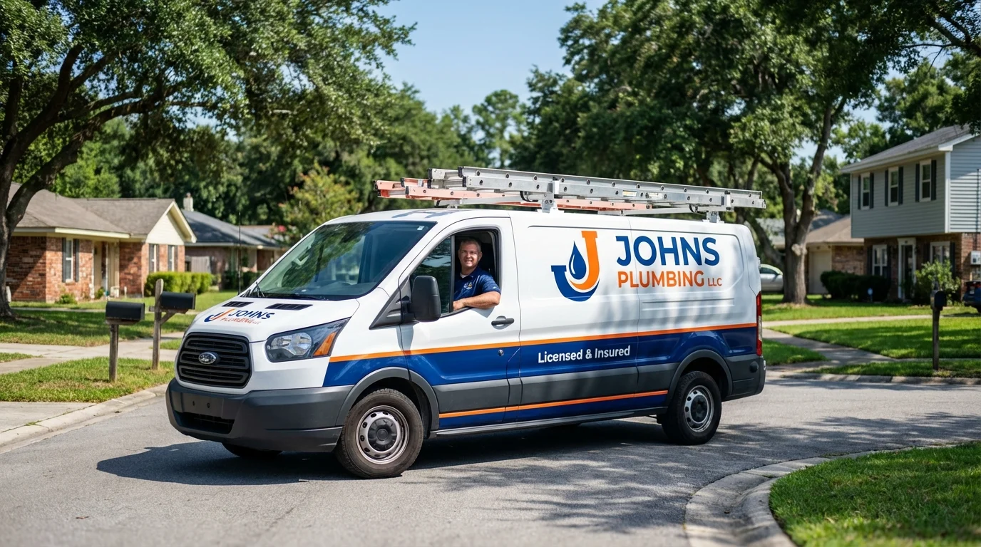 Johns Plumbing LLC service van in New Johnsonville, TN
