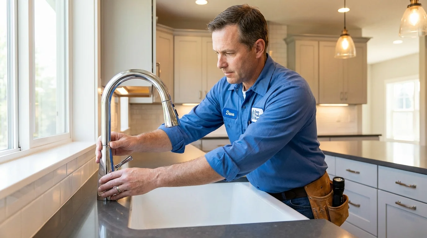 Kitchen faucet installation by Johns Plumbing LLC in New Johnsonville