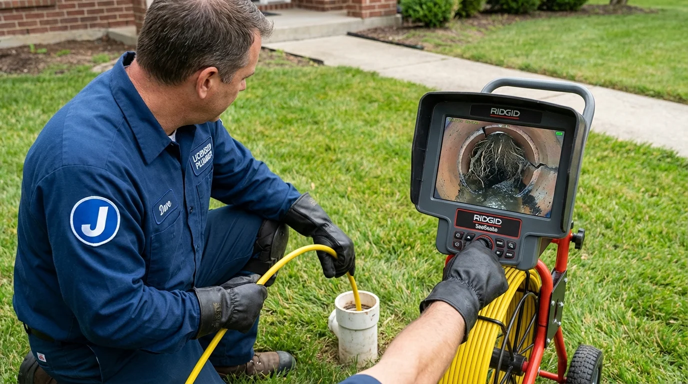 Sewer camera inspection being performed by Johns Plumbing LLC in New Johnsonville